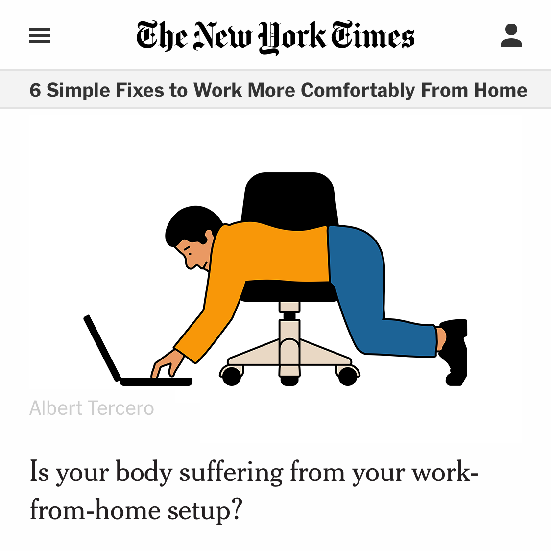 TheNewYorkTimes - Work More Confortably From Home 1